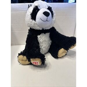 Build a Bear Black and White Panda Bear Brown Paws Plush 13"‎